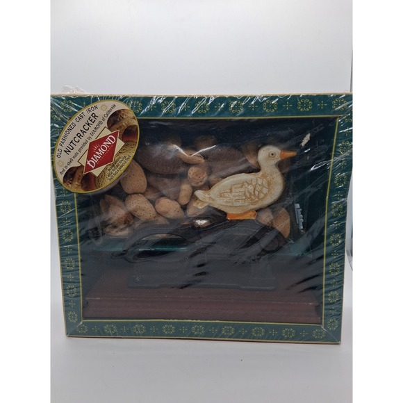 Diamond of California Other - Diamond of California Old Fashioned Cast Iron Nutcracker Duck Wood New Sealed